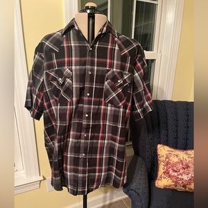 Plains Western Wear pearl snap button down shirt